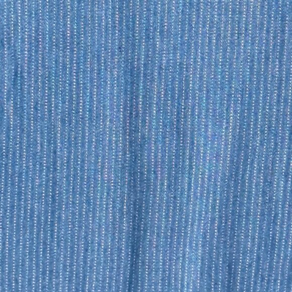 Color Thread Blue Button-Up Tunic Dress W/ Pleated Waist & Rolled Tab Sleeves, S - Picture 4 of 9